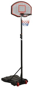 93656 vidaXL Tabela de basquetebol 216-250 cm polietileno preto