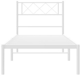 Estrutura de cama em metal com cabeceira 107x203 cm branco