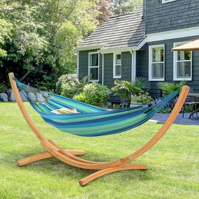 Suporte para Camas de Rede (Não incluida) de Madeira 325x120x118cm Estrutura para Cama de Rede Dupla Carga Máxima 120kg para Jardim Terraço Interior e