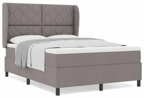 Cama Box com Colchão - Taupe, 140x190 cm, Tecido