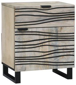 vidaXL Mesas de cabeceira com gaveta Branco e Preto 50 x 33 x 60 cm