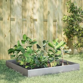 vidaXL Canteiro elevado de jardim 100x100x26 cm aço galvanizado