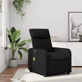 vidaXL Poltrona de massagens reclinável couro artificial preto
