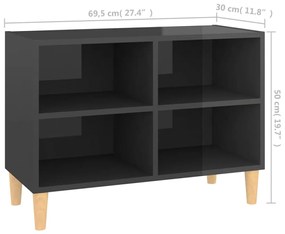 Móvel de TV Larn com 4 Prateleiras de 69 cm - Cinzento Brilhante - Des