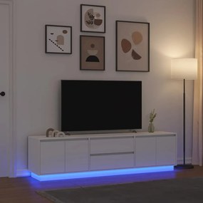 vidaXL Móvel de TV com luzes LED 193,5x41x50 cm branco