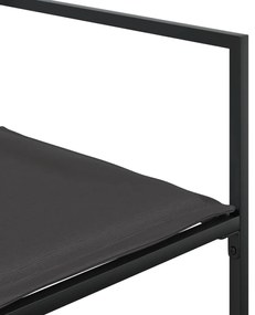 17 pcs conj. de jantar p/ jardim c/ almofadões textilene preto