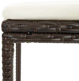 3 pcs conjunto de bar vime PE castanho