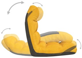 Colchão/cadeira de piso dobrável tecido amarelo mostarda