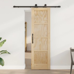 Porta Deslizante vidaXL com Conjunto de Hardware 'ORKDAL'Madeira Sólida de Pinheiro