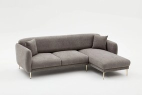 Sofá-Cama de Canto Simena – Cinzento Dourado – 266 x 133 cm