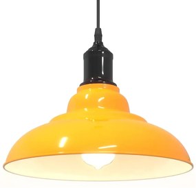 Candeeiro suspenso regulável altura E27 amarelo brilhante Ø31cm