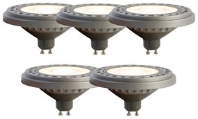 Conjunto de 5 lâmpadas LED GU10 AR111 8W 750 lm 3000K