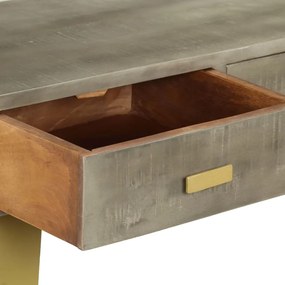 Mesa consola 110x35x76cm mangueira mangueira cinzento c/ bronze