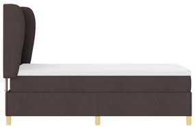 Cama Box Spring vidaXL com Colchão Marrom Escuro 100x200 cm Tecido