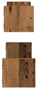 Estantes de Parede 2 pcs Madeira Antiga 60x16x14 cm Madeira Engenharia