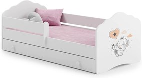 Cama infantil elefante FALA branca 160x80 com gaveta - colchão e estrado incluído