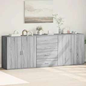 vidaXL Aparadores 3 pcs madeira processada cinzento sonoma