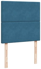 Cama boxspring com colchão 90x190 cm veludo azul