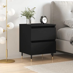 vidaXL Mesa de cabeceira 40x35x50 cm derivados de madeira preto