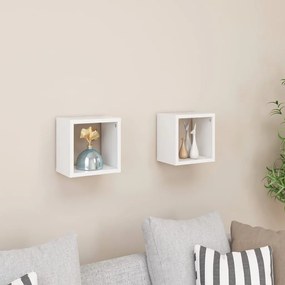 vidaXL Prateleiras de parede em forma de cubo 2 pcs 22x15x22 cm branco