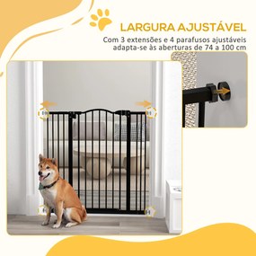 PawHut Barreira de Segurança para Cães Barreira com Largura Ajustável