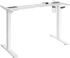 Estrutura de mesa elétrica ajustável em altura com motor. | SONGMICS | 155 x 58 x 116 cm | branco | LSD010W01V1.