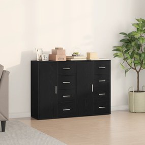 Buffets 2 pcs Carvalho Preto 60x31x84 cm Madeira Engenharia