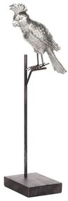Estatueta decorativa prateada e preta COCKATOO Beliani