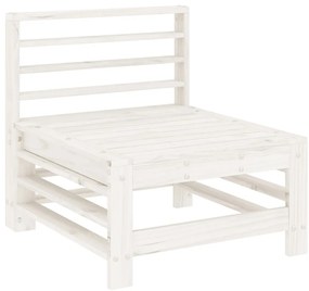 6 pcs conjunto lounge de jardim pinho maciço branco