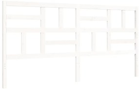 Estrutura de cama com cabeceira 200x200cm madeira maciça branco