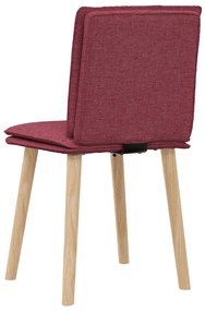 Cadeiras de jantar 2 pcs tecido vermelho tinto