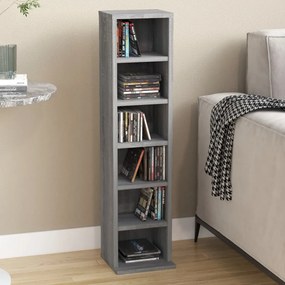 vidaXL Armário para CD 21x20x88cm derivados de madeira cinzento sonoma
