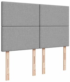 Estrutura de cama otomana com colchão 140x190 cm cinzento claro