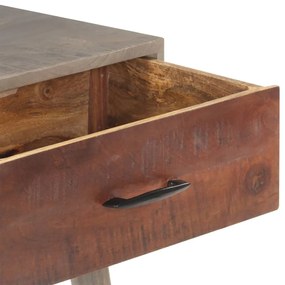 Mesa consola 110x35x75 cm mangueira maciça áspera cinzento