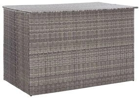 Caixa de arrumação para jardim 150x100x100 cm vime PE cinzento