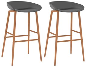 vidaXL Cadeiras de bar 2 pcs cinzento