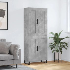 vidaXL Armário alto 69,5x34x180 cm derivados de madeira cinza cimento