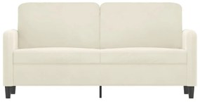 Sofá de 2 lugares veludo 140 cm cor creme