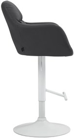 Banco de bar Natoma em couro sintético com estrutura branca 97-118 x 57 x 59 cm Preto