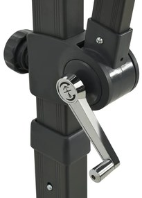 Guarda-sol jardim cantilever c/ poste e luzes LED 250 cm preto