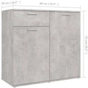 Aparador 80x36x75 cm derivados de madeira cinzento cimento
