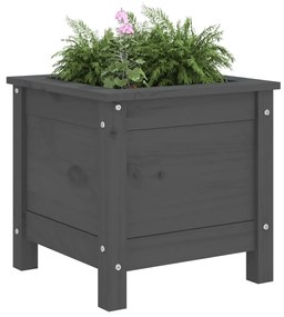 Vaso/floreira de jardim 40x40x39 cm pinho maciço cinzento