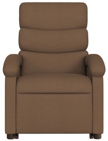 Poltrona elétrica elevatória massagens tecido castanho