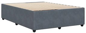 Estrutura de cama sem colchão 140x190 cm veludo cinzento-escuro