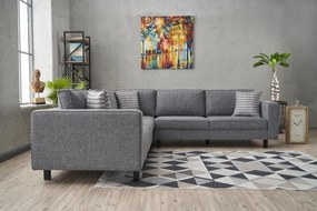 Sofá de Canto Kale – Cinzento – 258 cm x 83 cm x 258 cm