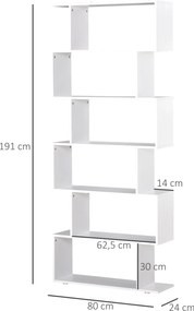 Estante com Prateleiras – Modelo Cefalù – 80x25x1 – Madeira – 6 Níveis