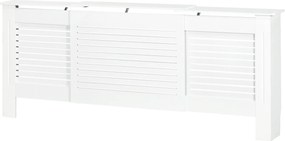 Cobertura de Radiador Extensível, 208,5 x 20,5 x 82,5 cm, Design Contemporâneo, Branco