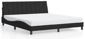 Estrutura de cama com luzes LED 180x200 cm veludo preto