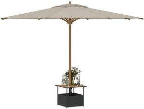 Mesa jardim c/ orifício guarda-sol 55x55x46,5cm vime PE preto