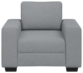 Poltrona tecido 60 cm cinzento-claro